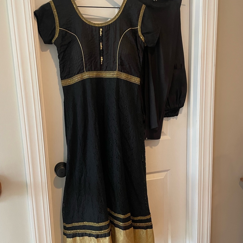 Black and Gold Dress/salwar with Embellishments